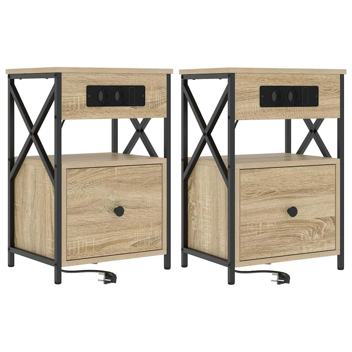 Dulap de noapte cu sertar 2 pcs Stejar Sonoma 40 x 31 x 60 cm - WALTI WALTI