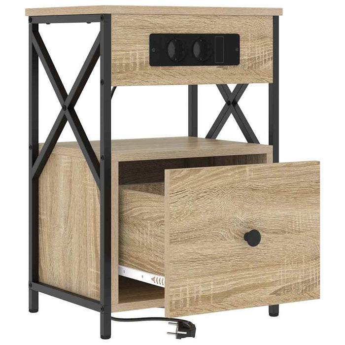Dulap de noapte cu sertar 2 pcs Stejar Sonoma 40 x 31 x 60 cm - WALTI WALTI