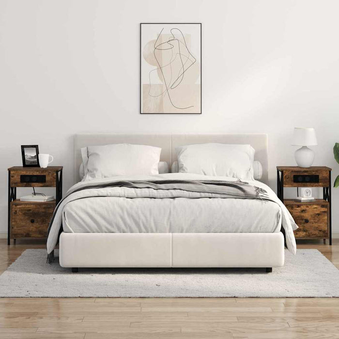 Dulap de noapte Stejar fumuriu 40 x 31 x 60 cm Lemn compozit - WALTI WALTI
