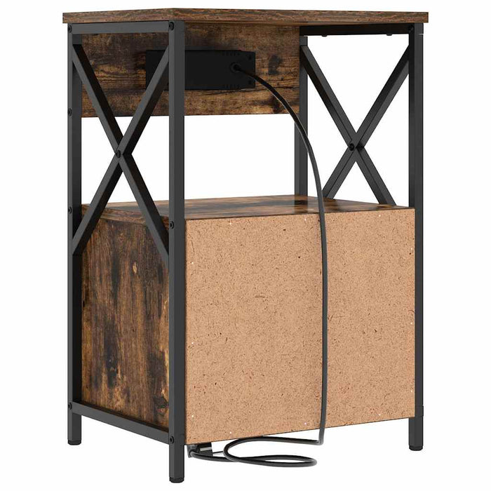 Dulap de noapte Stejar fumuriu 40 x 31 x 60 cm Lemn compozit - WALTI WALTI