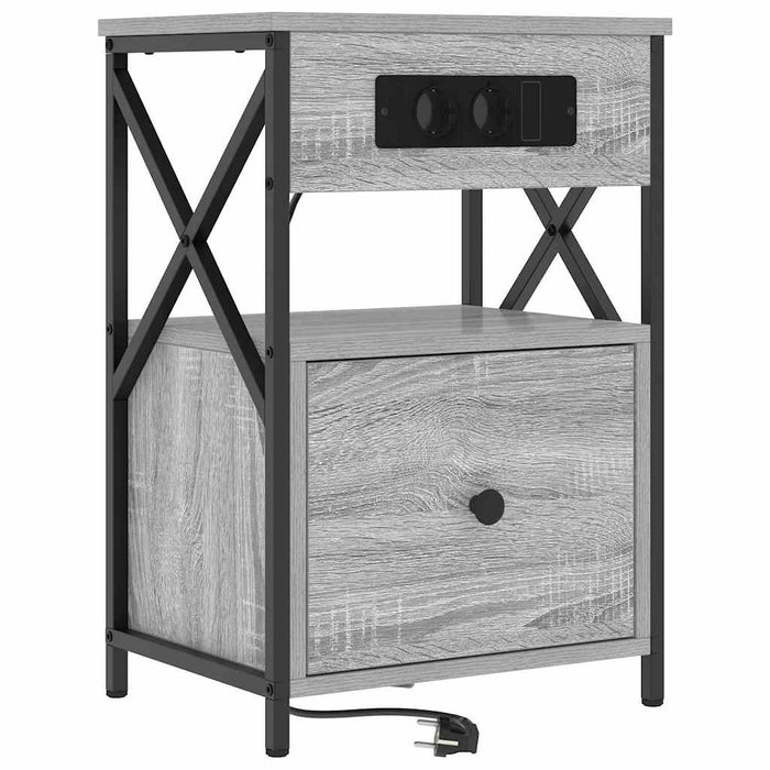 Dulap de noapte Gri Sonoma 40 x 31 x 60 cm Lemn compozit - WALTI WALTI