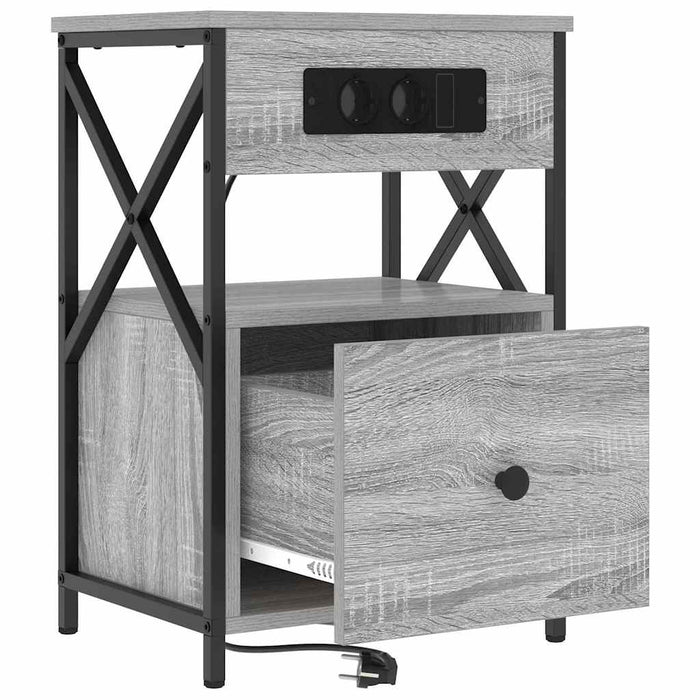 Dulap de noapte Gri Sonoma 40 x 31 x 60 cm Lemn compozit - WALTI WALTI