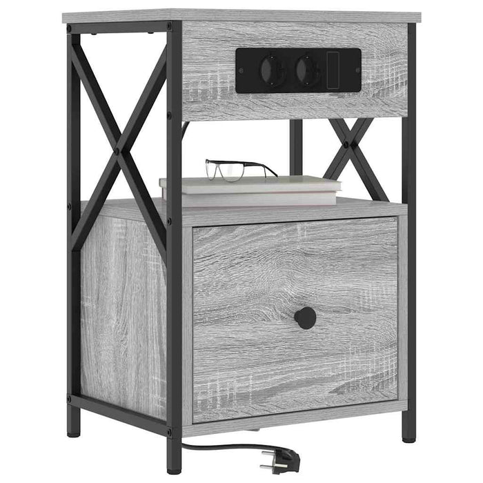 Dulap de noapte Gri Sonoma 40 x 31 x 60 cm Lemn compozit - WALTI WALTI