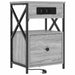 Dulap de noapte 2 pcs Gri Sonoma 40 x 31 x 60 cm Lemn compozit - WALTI WALTI