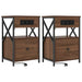 Dulap de noapte cu sertar 2 pcs Stejar închis 40 x 31 x 60 cm - WALTI WALTI