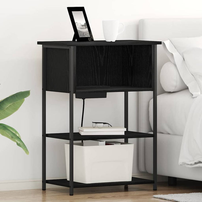 Dulap de noapte Stejar Negru 55 x 31 x 76 cm Lemn compozit - WALTI WALTI