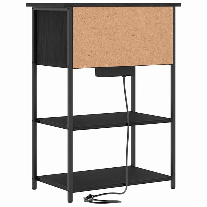Dulap de noapte Stejar Negru 55 x 31 x 76 cm Lemn compozit - WALTI WALTI