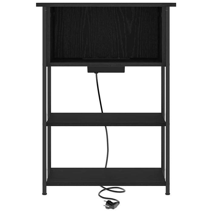 Dulap de noapte Stejar Negru 55 x 31 x 76 cm Lemn compozit - WALTI WALTI