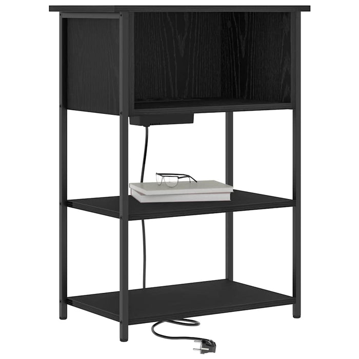 Dulap de noapte Stejar Negru 55 x 31 x 76 cm Lemn compozit - WALTI WALTI