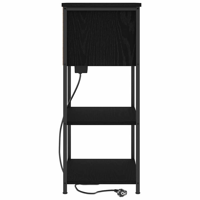 Dulap de noapte Stejar Negru 55 x 31 x 76 cm Lemn compozit - WALTI WALTI