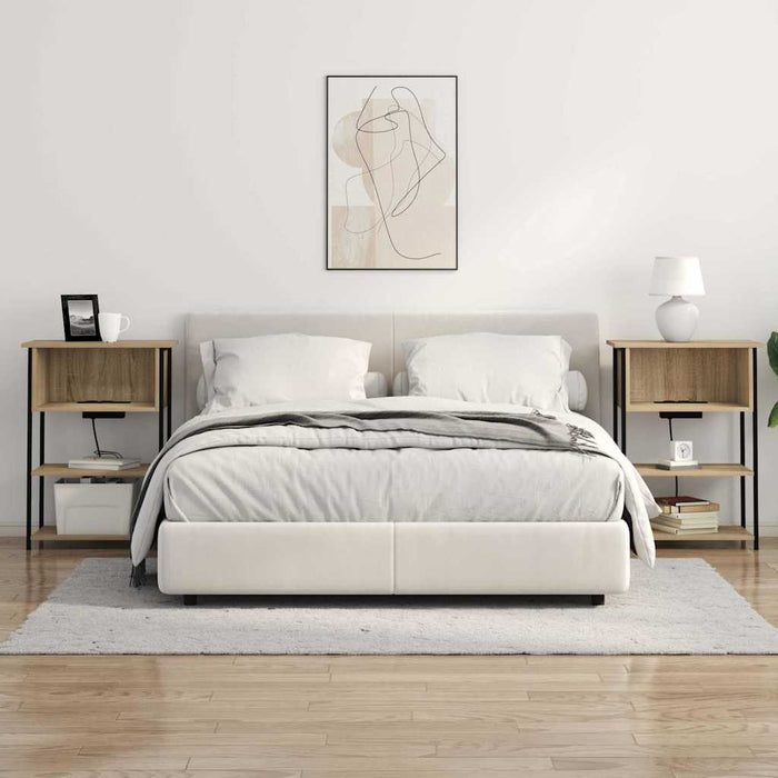 Dulap de noapte Stejar Sonoma 55 x 31 x 76 cm Lemn compozit - WALTI WALTI