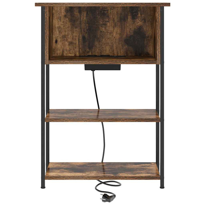 Dulap de noapte Stejar fumuriu 55 x 31 x 76 cm Lemn compozit - WALTI WALTI