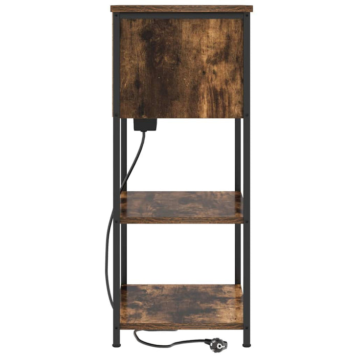 Dulap de noapte Stejar fumuriu 55 x 31 x 76 cm Lemn compozit - WALTI WALTI