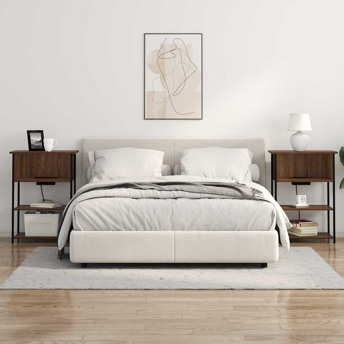 Dulap de noapte Stejar închis 55 x 31 x 76 cm Lemn compozit - WALTI WALTI