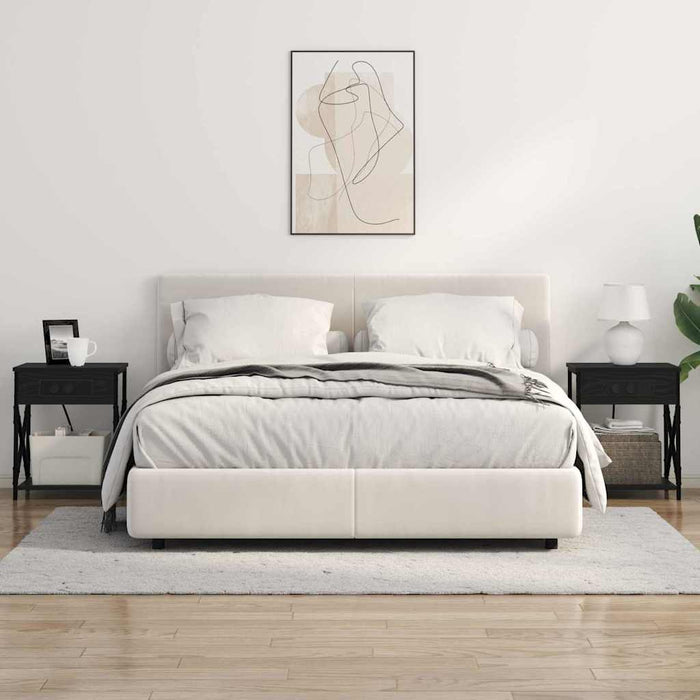 Dulap de noapte Stejar Negru 41 x 31 x 51 cm Lemn compozit - WALTI WALTI