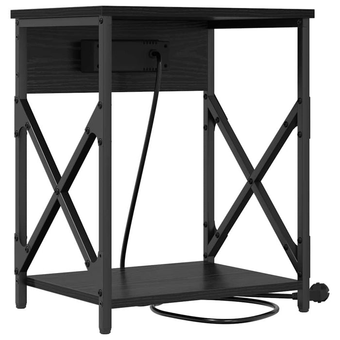 Dulap de noapte Stejar Negru 41 x 31 x 51 cm Lemn compozit - WALTI WALTI