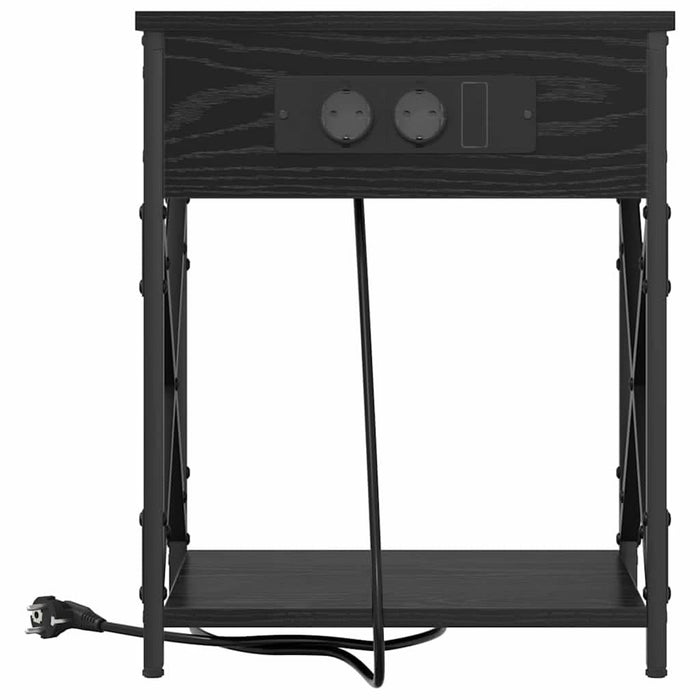 Dulap de noapte Stejar Negru 41 x 31 x 51 cm Lemn compozit - WALTI WALTI