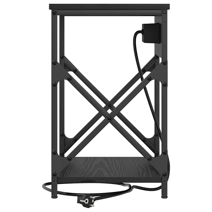 Dulap de noapte Stejar Negru 41 x 31 x 51 cm Lemn compozit - WALTI WALTI