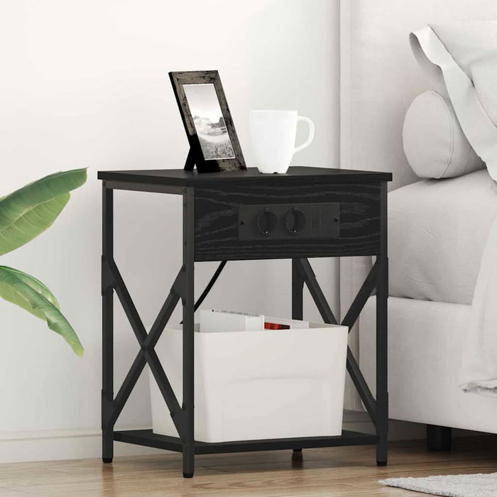 Dulap de noapte 2 pcs Stejar Negru 41 x 31 x 51 cm - WALTI WALTI