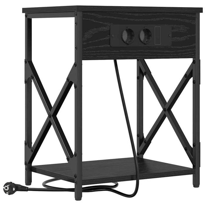 Dulap de noapte 2 pcs Stejar Negru 41 x 31 x 51 cm - WALTI WALTI