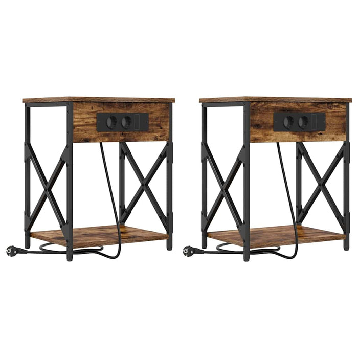Dulap de noapte 2 pcs Stejar fumuriu 41 x 31 x 51 cm - WALTI WALTI