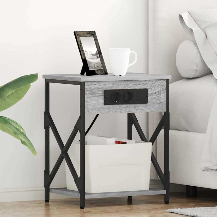 Dulap de noapte Gri Sonoma 41 x 31 x 51 cm Lemn compozit - WALTI WALTI