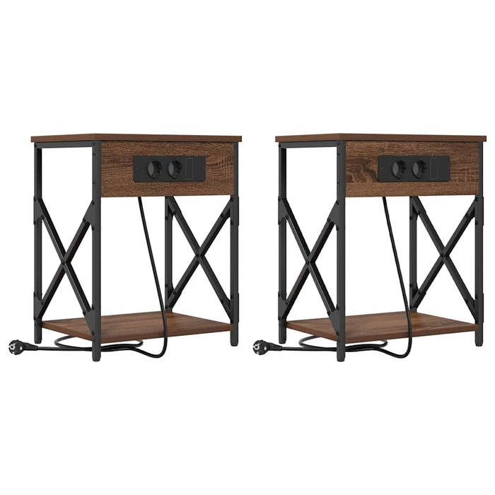 Dulap de noapte 2 pcs Stejar închis 41 x 31 x 51 cm - WALTI WALTI