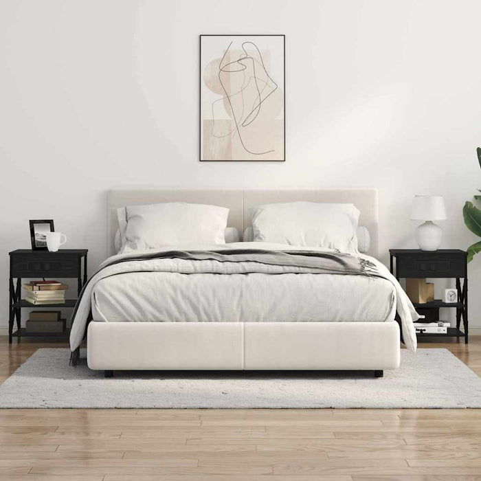 Dulap de noapte Stejar Negru 41 x 31 x 51 cm Lemn compozit - WALTI WALTI
