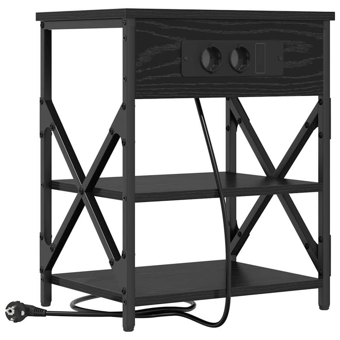 Dulap de noapte Stejar Negru 41 x 31 x 51 cm Lemn compozit - WALTI WALTI