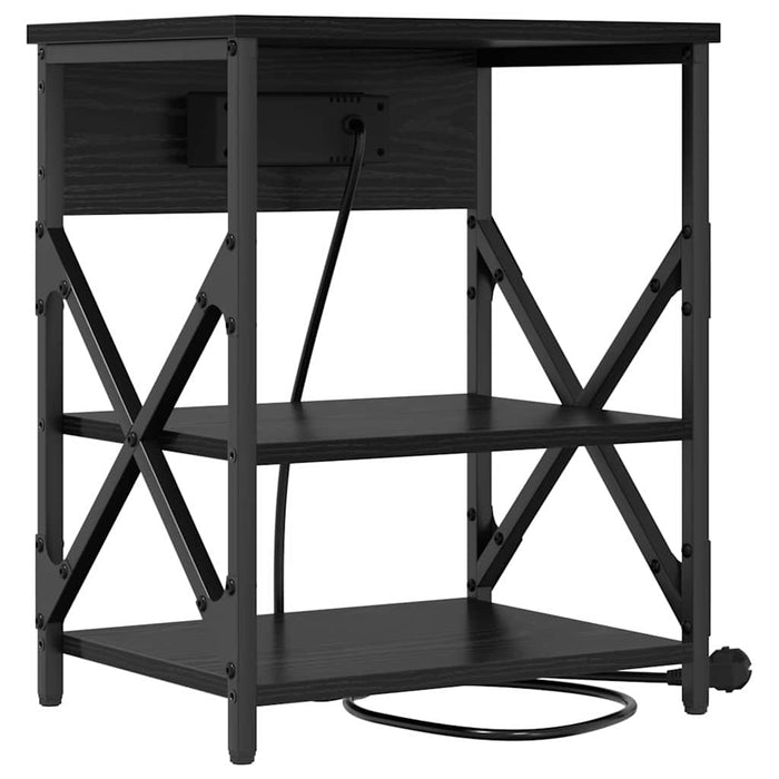 Dulap de noapte Stejar Negru 41 x 31 x 51 cm Lemn compozit - WALTI WALTI