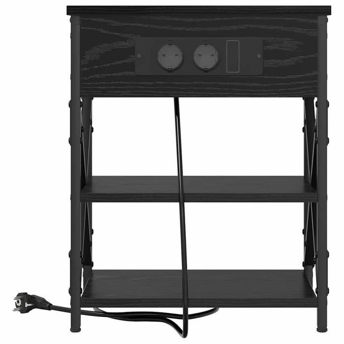 Dulap de noapte Stejar Negru 41 x 31 x 51 cm Lemn compozit - WALTI WALTI