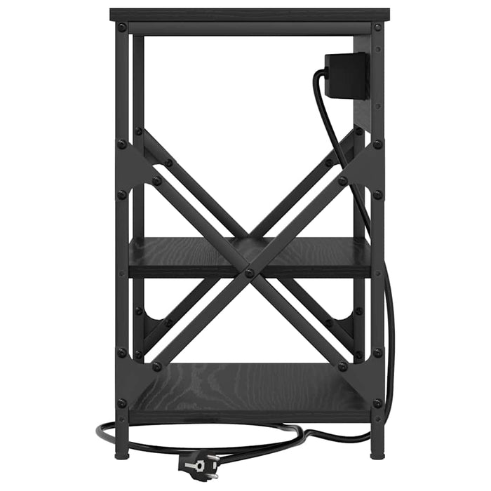 Dulap de noapte Stejar Negru 41 x 31 x 51 cm Lemn compozit - WALTI WALTI