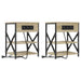 Dulap de noapte cu raft 2 pcs Stejar Sonoma 41 x 31 x 51 cm - WALTI WALTI
