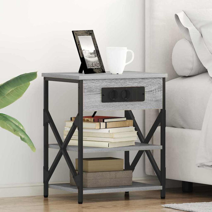 Dulap de noapte 2 pcs Gri Sonoma 41 x 31 x 51 cm Lemn compozit - WALTI WALTI