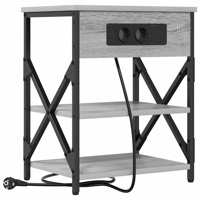 Dulap de noapte 2 pcs Gri Sonoma 41 x 31 x 51 cm Lemn compozit - WALTI WALTI
