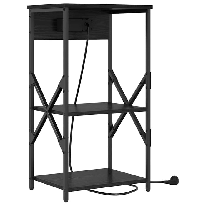 Dulap de noapte Stejar Negru 41 x 31 x 76 cm Lemn compozit - WALTI WALTI