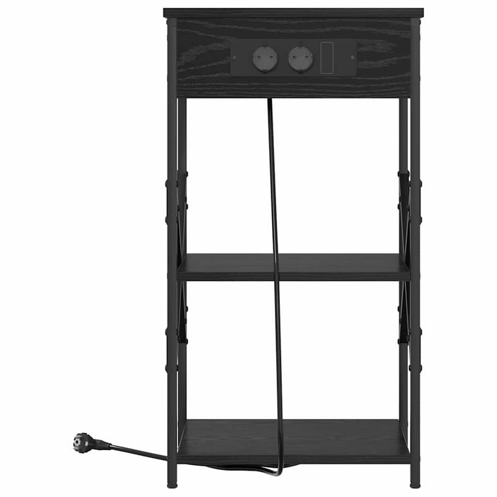 Dulap de noapte Stejar Negru 41 x 31 x 76 cm Lemn compozit - WALTI WALTI