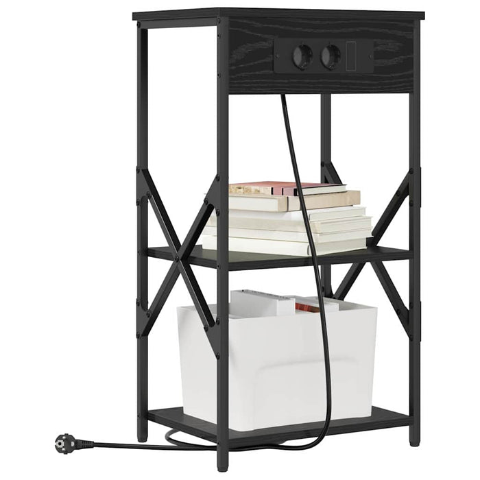 Dulap de noapte Stejar Negru 41 x 31 x 76 cm Lemn compozit - WALTI WALTI
