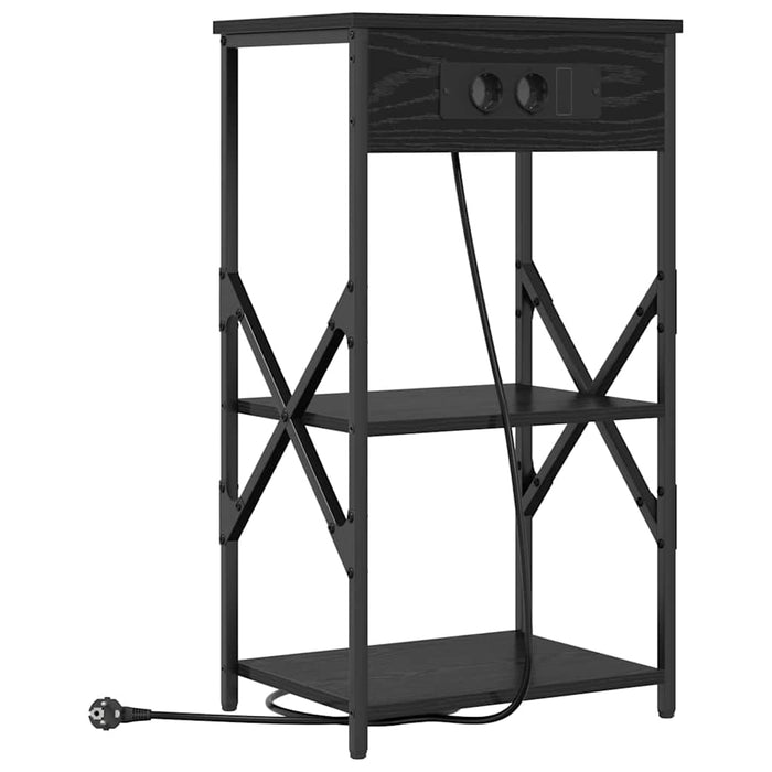Dulap de noapte cu raft 2 pcs Stejar Negru 41 x 31 x 76 cm - WALTI WALTI
