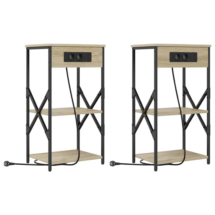 Dulap de noapte cu raft 2 pcs Stejar Sonoma 41 x 31 x 76 cm - WALTI WALTI