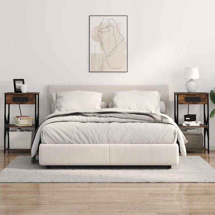 Dulap de noapte Stejar fumuriu 41 x 31 x 76 cm Lemn compozit - WALTI WALTI