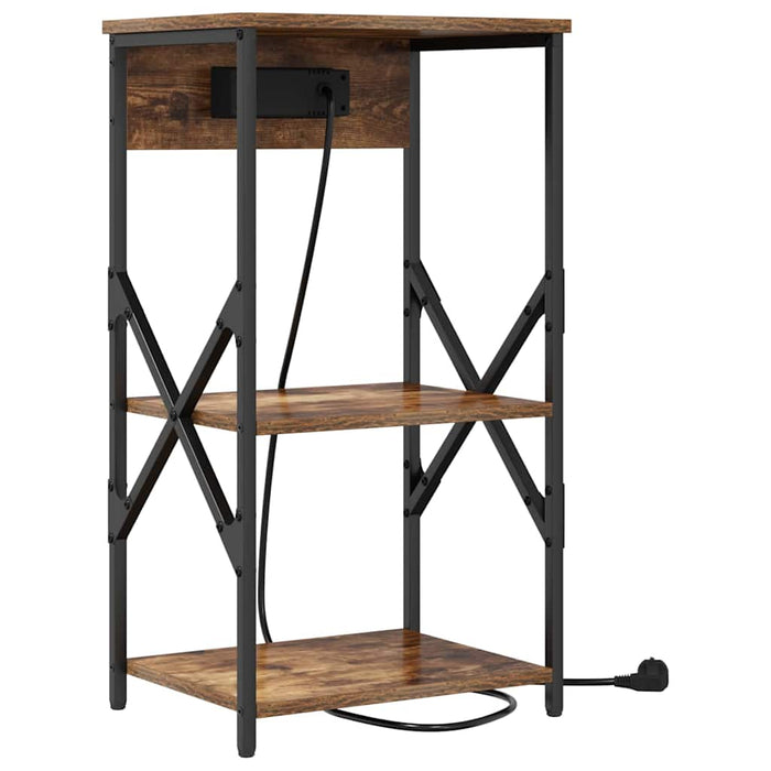 Dulap de noapte Stejar fumuriu 41 x 31 x 76 cm Lemn compozit - WALTI WALTI