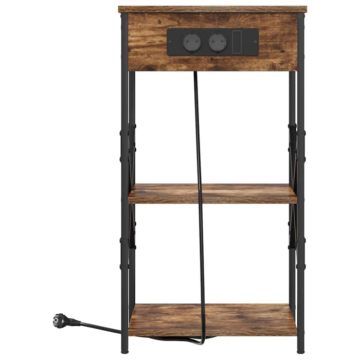 Dulap de noapte Stejar fumuriu 41 x 31 x 76 cm Lemn compozit - WALTI WALTI