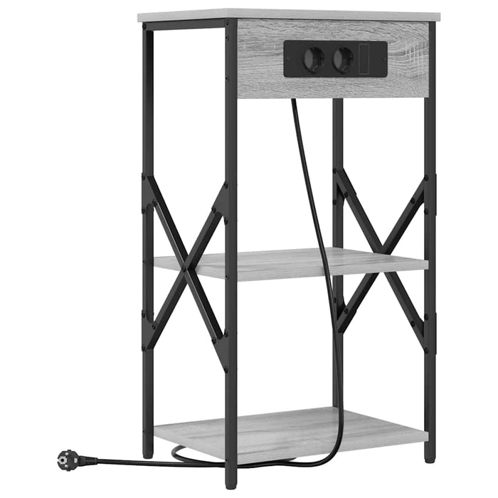 Dulap de noapte 2 pcs Gri Sonoma 41 x 31 x 76 cm Lemn compozit - WALTI WALTI