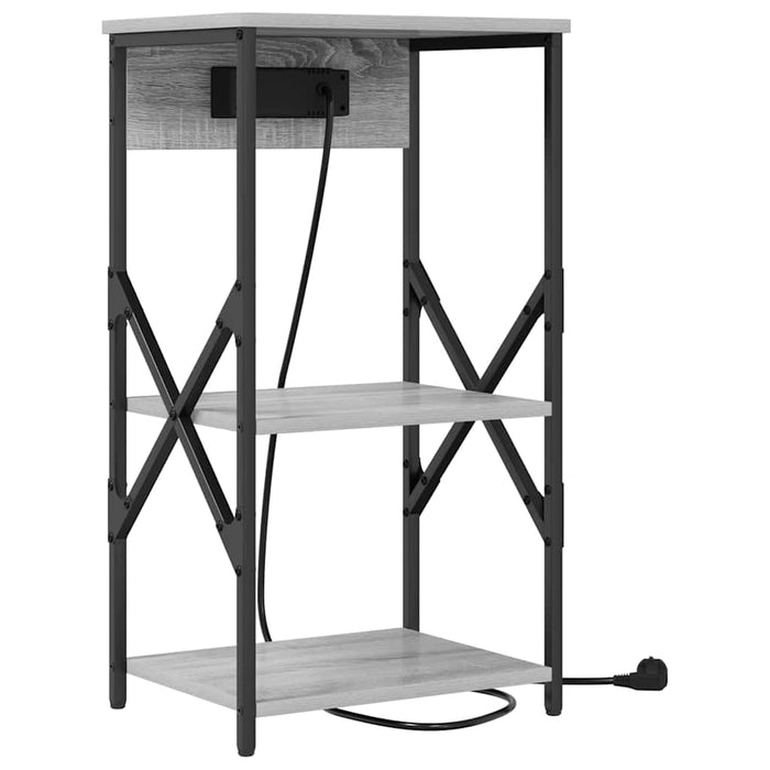 Dulap de noapte 2 pcs Gri Sonoma 41 x 31 x 76 cm Lemn compozit - WALTI WALTI