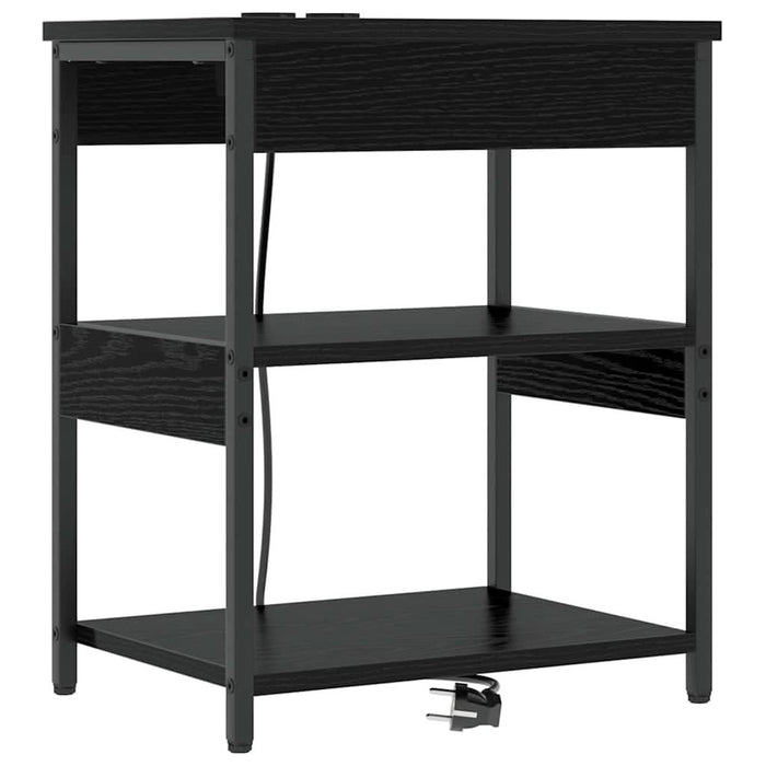 Dulap de noapte Stejar Negru 41 x 31 x 51 cm Lemn compozit - WALTI WALTI