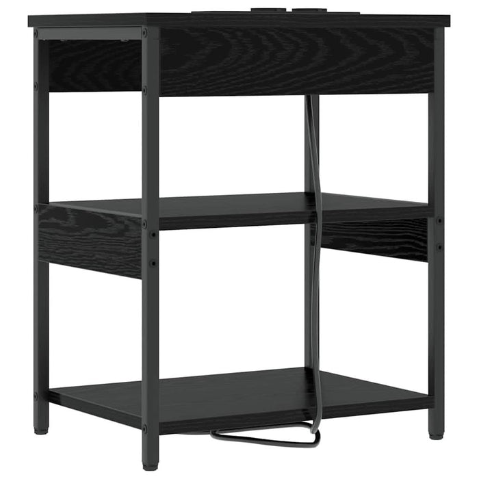 Dulap de noapte Stejar Negru 41 x 31 x 51 cm Lemn compozit - WALTI WALTI