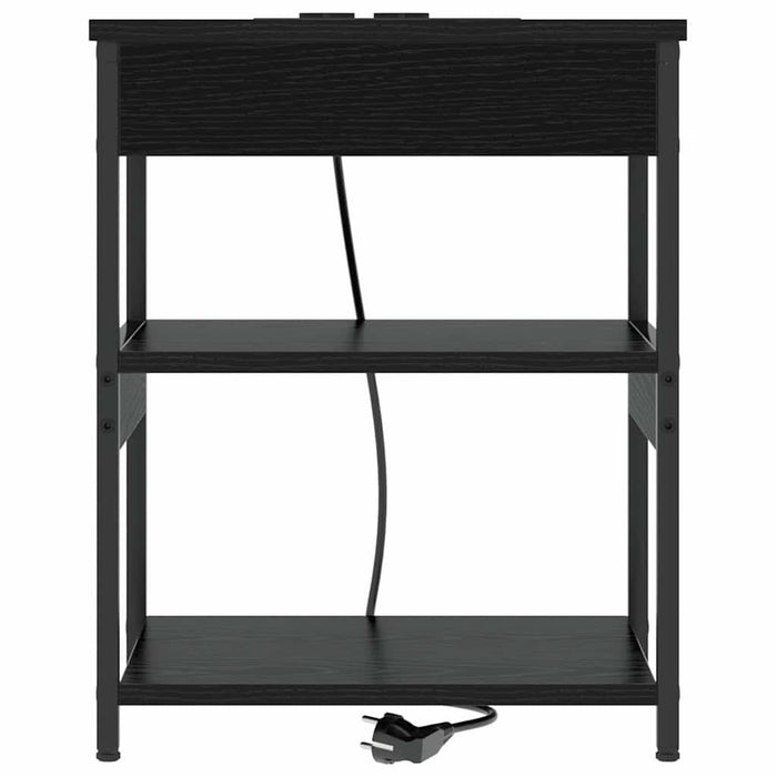 Dulap de noapte Stejar Negru 41 x 31 x 51 cm Lemn compozit - WALTI WALTI