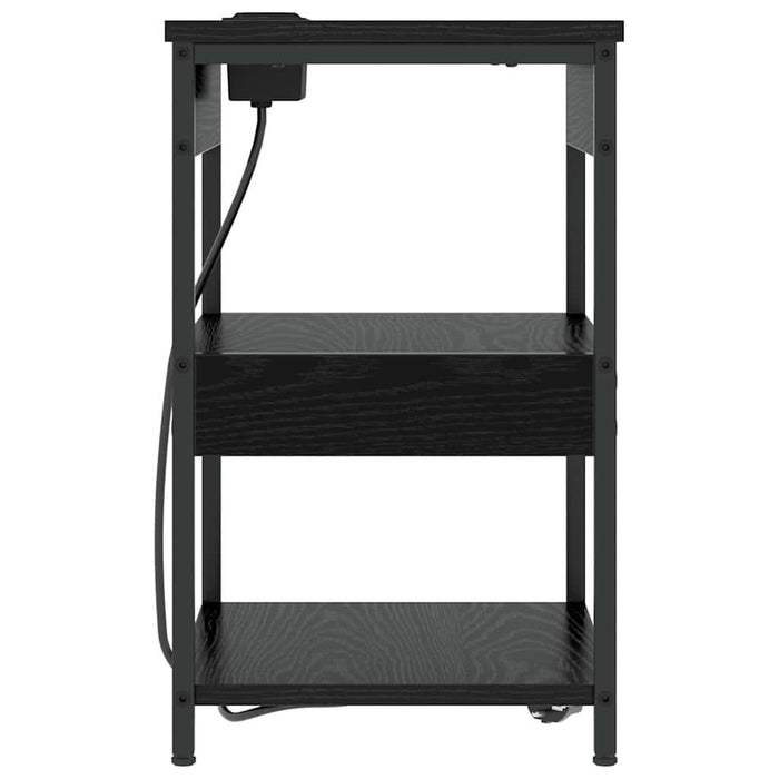Dulap de noapte Stejar Negru 41 x 31 x 51 cm Lemn compozit - WALTI WALTI