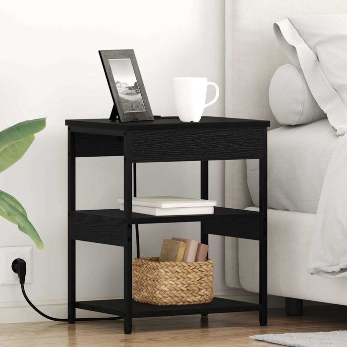 Dulap de noapte 2 pcs Stejar Negru 41 x 31 x 51 cm - WALTI WALTI